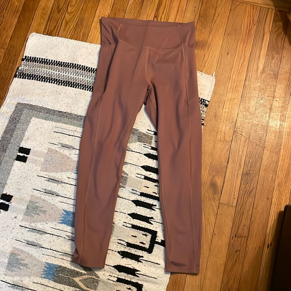 Girlfriend Collective dusty pink high rise workout leggings